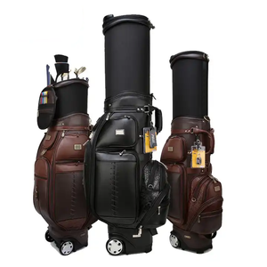 La alta capacidad personalizada puede contener 13-14 clubes de los hombres Bolsa de golf de cuero genuina