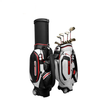 Bolsa de golf retráctil de cuero impermeable multifuncional con rueda en blanco y negro fresco