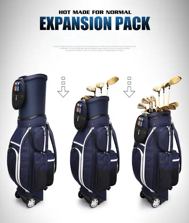 Bolsa de golf retráctil ligera, bolsa de aire de verificación multifunción con las ruedas y la bolsa isotérmica